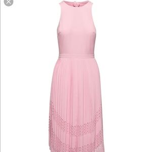 Pink laser cut curved-hem dress worn once.